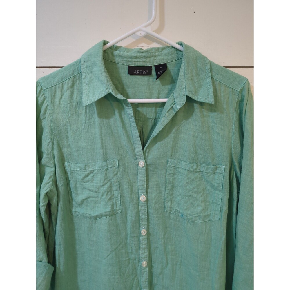 Apt 9 100% cotton green tunic top fall winter
